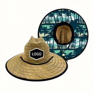 Sombreros de Paja de Alta Calidad al por Mayor, Sombrero de Vaquero de Paja Natural, Sombreros de Paja Personalizados para Protección Solar Tropical, Sombreros de Paja para Salvavidas de Playa - Product Image 3