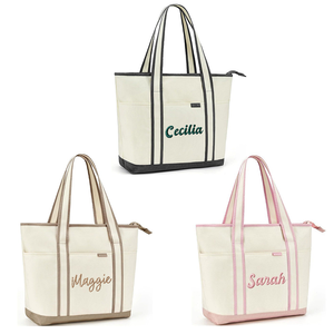 Venta caliente de gran capacidad de comestibles bolsa de lona de algodón con bolsillo bolsa de lona con bordado - Product Image 1