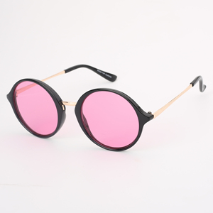 OEM New Arrival Women's Retro Round Sunglasses Plastic Frame Metal Temple UV400 Protection Outdoor,Custom logo,Color Optional - Product Image 3