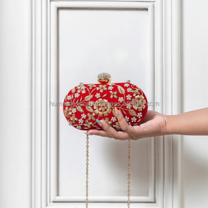 Baiza Zardozi Hand Embroidered Pearl Fashion Bridal Luxury Clutch 2024 Best Seller - Product Image 1