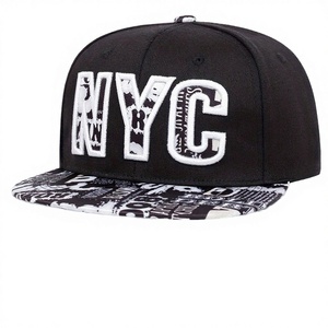 Men's and Women's Hip-Hop Style 100% Cotton <b>Flat</b> Brim <b>Hat</b> Letter Pattern 3D Embroidery NYCS Cross-Border E-commerce - Product Image 3