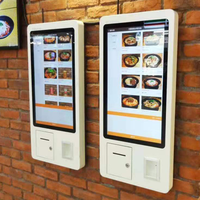 Kiosco de Pago Vertical con Pantalla Táctil de 21.5 Pulgadas, Montado en la Pared, para McDonald's, Autoservicio, Recogida de Boletos Registrados, con SDK de Código de Barras para Interiores
