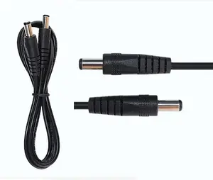DC 5,5x2,1 2,5 Cable de alimentación de extensión Cable 0,35 M conector macho a macho 5,5*2,1 Cable 5,5*2,1 M/M Cable negro 35cm
