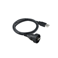 Connecteur de prise femelle à montage sur panneau circulaire USB à port unique étanche IP68 noir LSHITECH M25