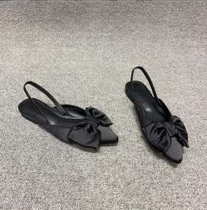 Summer Fashion <b>Bow</b> Upper Light Weight Outdoor Platform Ladies <b>Shoes</b> Pointed Toe Beauty Mules for Women New Style Sandals - Product Image 3