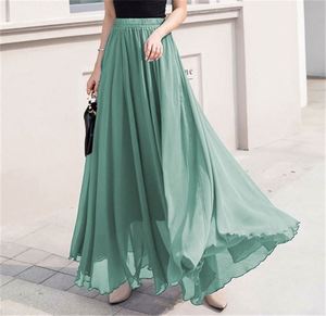 Jupe longue décontractée en maille unie <span class=keywords><strong>de</strong></span> soie pour femme, taille haute, collection Printemps-Été NY - Product Image 5
