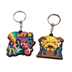 Porte-clés promotionnel personnalisé en PVC souple 2D multicouche, fabriqué par un assemblage qualifié selon les spécifications, écologique et de taille personnalisée - Product Image 1