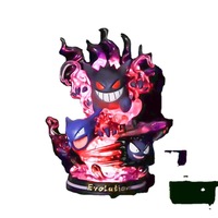 Collection de figurines d'anime lumineuses LED de la série Pokemonedr Evolution, Charizard, Gengar, Mewtwo, statue de collection, modèle en PVC, jouet