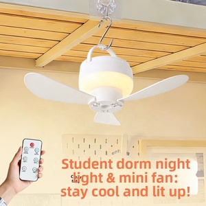 Ventilador de Techo Silencioso sin Escobillas, Recargable por USB, con Luz Nocturna LED, Mini Ventilador Compacto para Uso Nocturno de Estudiantes - Product Image 5