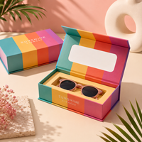Boîte d'emballage magnétique personnalisée pour lunettes de soleil, boîte cadeau de luxe en carton rigide pour lunettes avec insert en mousse et impression de logo