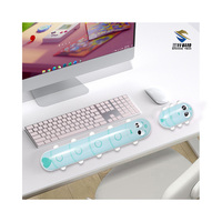 Protection de poignet transparente en forme de chenille, petite attelle, ensemble de tapis de souris pour clavier, tapis de souris de jeu en cristal pour PC, pour la maison et le bureau