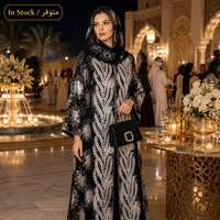 Ensemble de robe abaya longue brodée de la culture arabe en plusieurs couleurs pour femmes de style saoudien de Dubaï grande taille