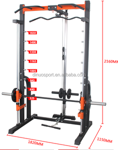 Dinuo Factory Supply High <span class=keywords><strong>Polea</strong></span> Power Squat Rack Barbell Stand Smith Machine Lat Pull Down Low Row Plate Loaded Machine - Product Image 2