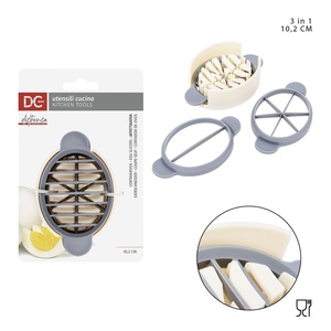 Affettatrice per uova in plastica, 3 lame, 10.2x6.5x3 cm-utensili da cucina