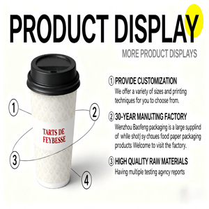 Bicchieri di Carta Biodegradabili Ecologici Personalizzabili con Logo <span class=keywords><strong>per</strong></span> <span class=keywords><strong>Caffè</strong></span> e Bubble Tea 4/8/12 oz - Product Image 3