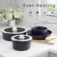 Nouvel arrivage : Batterie de cuisine 15 pièces en aluminium, antiadhésive, à rayures verticales, avec poignées amovibles, compatible gaz et induction, passe au lave-vaisselle