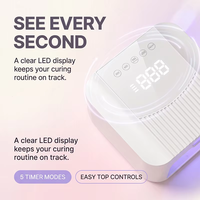 Lampu Kuku UV LED 2-in-1 2027, Lampu Pengering Gel Tunggal/Seluruh Tangan Lapis Ganda, Sensor Pintar 4-Timer, Plastik JS01