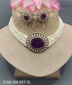 Conjunto de Collar Kundan de Moissanita Premium con Circonita de Alta Calidad para Mujer, Joya Tradicional para Bodas y Fiestas - Product Image 4