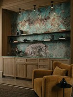 Mármol de Amazonita Natural: Base Verde Esmeralda Intenso con Vetas Plateadas para Decoración Interior de Lujo