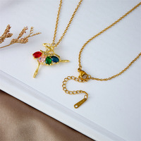 Collier en zircon coloré haut de gamme au design de niche, motif ballerine, pour femme, vente en gros transfrontalière, succès commercial