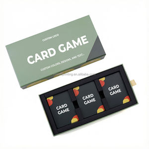 Jeu de cartes de conversation et de questions pour fête, avec impression personnalisée, et boîte à tiroir avec 3 jeux de cartes séparés - Product Image 1