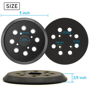 8 adet/1 takım 5 inç cırt cırt tozsuz yedekleme zımpara diskleri destek pedleri zımpara diski parlatma için aşındırıcı aracı taşlama - Product Image 4