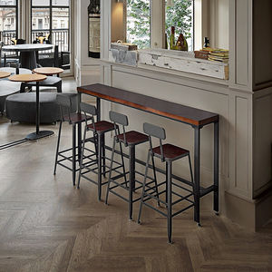 <span class=keywords><strong>Mesa</strong></span> de Bar de madera maciza de hierro forjado simple moderna <span class=keywords><strong>con</strong></span> combinación de <span class=keywords><strong>mesa</strong></span> y silla alta larga y <span class=keywords><strong>estrecha</strong></span> para uso doméstico o en la <span class=keywords><strong>cocina</strong></span> - Product Image 4