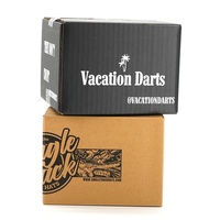 Boîte d'expédition en carton ondulé noir personnalisée avec logo pour les jeux de fléchettes, les jouets, l'e-commerce, l'expédition, le stockage et l'emballage