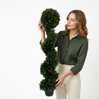 Arbre topiaire artificiel en spirale en forme de feuille d'arachide H122cm, plante verte artificielle en pot pour la décoration de la maison, des mariages, des fêtes, des jardins et des porches