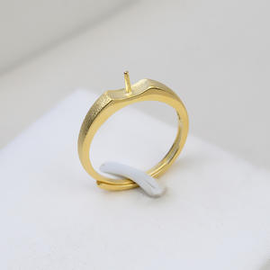 แหวนเงินแท้ S925 แบบเปิดสำหรับผู้หญิง ปรับขนาดได้ 10-13  พร้อมที่ใส่ไข่มุกแบบกลวง  ผิวด้าน รุ่นปรับปรุงใหม่ 757  อะไหล่เครื่องประดับกึ่งสำเร็จรูป - Product Image 4