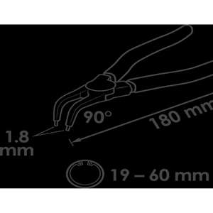 คีมล็อกวงแหวนที่แข็งแรงขนาด V1718 ∙ 180มม - Product Image 3