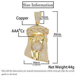 Collar de Diamantes Completo Estilo Hip-Hop Europeo y Americano, Joyería Retro para Hombre, Colgante con Diseño de Avatar - Product Image 3