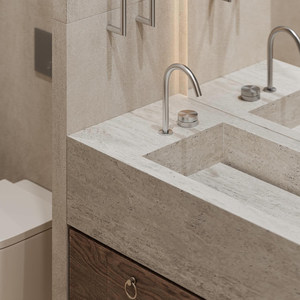 Modern Luxury <b>Bathroom</b> <b>Vanity</b> Unit Smart Mirror Wall-Mounted Cabinet Solid Wood MDF Construction Customizable Color Hospital Use - Product Image 5