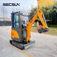 Mini-excavatrice hydraulique de haute qualité de 1,6 tonne, mini-excavatrice compacte pour l'utilisation dans les jardins et les fermes