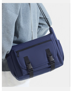 Casual Soft <b>Nylon</b> Shoulder <b>Bag</b> Water-Resistant Hobo <b>Crossbody</b> <b>Bag</b> Buckle Decor Unisex Anti Theft Sling <b>Bag</b> - Product Image 6