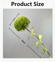 Zachte aanraking Zachte PVC Kunstmatige Groene Dianthus Pompon Ballen Kunstbloemen voor Huis Winkel Showroom Arrangement Presentatie