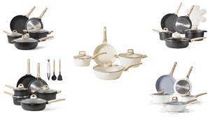 Juego de utensilios de cocina antiadherentes modernos de 11 piezas, ollas y <span class=keywords><strong>sartenes</strong></span> con protectores de <span class=keywords><strong>sartenes</strong></span>, juego de cocina de PFAS y PFOA gratis, Material metálico - Product Image 3