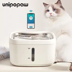 Unipopaw wholesale luxury smart wifi automatic usb charger aplikasi air mancur hewan peliharaan app pet water fountain