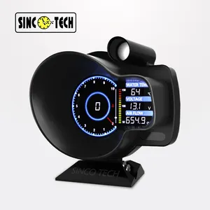 Sinco Tech Universal OBD ii OBD2自动仪表量规LCD显示18进1速度计智能数字转速表 (DO916-OBD)