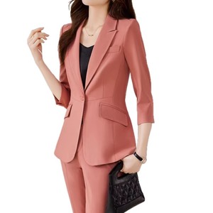 Women's Purple Suit Set Three Quarter Sleeve Formal Workwear Anti-Wrinkle Commuting To <b>Work</b> - Product Image 5