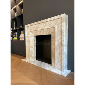 Nuevo Marco de Chimenea de Mármol Blanco Calacatta <span class=keywords><strong>Viola</strong></span> de Italia Personalizado por Newstar, Repisa de Chimenea Moderna Tallada a Mano - Product Image 6