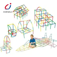 BRICOLAGE en plastique brique ensemble 4D espace enfants intelligence paille blocs de construction 408 pièces