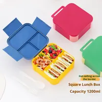 Nouvelle Arrivée Amz : Boîte à lunch Tiffin 2L avec poignée, bol à soupe intégré, pour enfants, isotherme, anti-fuite, compatible micro-ondes