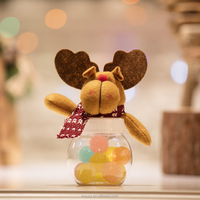 3 styles de pots de rangement pour bonbons de Noël, pots en plastique transparent pour friandises, fournitures artisanales pour la décoration de table de Noël à la maison