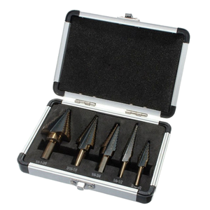 5-mảnh chống trượt màu Đen-Vàng lớp phủ carbide bước khoan <span class=keywords><strong>bit</strong></span> thiết lập ngành công nghiệp tiêu chuẩn tấm kim loại ống dẫn knockout - Product Image 1