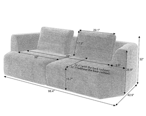Oversized 3 Seater <b>Convertible</b> Sofa Set with Chenille Fabric No Assembly Space-Saving Sofa <b>Bed</b> for Living Room Apartment - Product Image 3