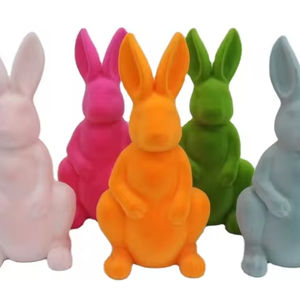 Venta al por mayor 36cm Color espuma Flock conejo Pascua conejito adornos niños hechos a mano Diy guardería Hotel tienda fiesta decoraciones - Product Image 1