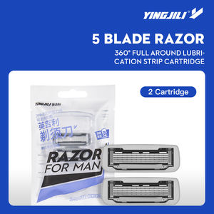 Rasoirs pour hommes 5 lames rasoirs à poignée en métal bande lubrifiante avec aloès et vitamine E <span class=keywords><strong>rasoir</strong></span> <span class=keywords><strong>haut</strong></span> <span class=keywords><strong>de</strong></span> <span class=keywords><strong>gamme</strong></span> OEM/ODM - Product Image 6