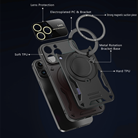 Étui multifonctionnel pour téléphone portable à grande fenêtre pour iPhone 15 Pro max avec étui de protection antichoc pour béquille