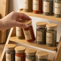 Étagère à épices en bambou à 3 niveaux de style Z, organisateur de comptoir, étagères anti-roulement pour 12 pots à épices, cuisine